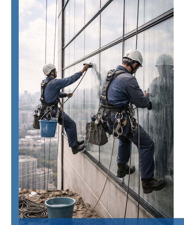 Профессиональная мойка фасадных окон альпинистами в Урае