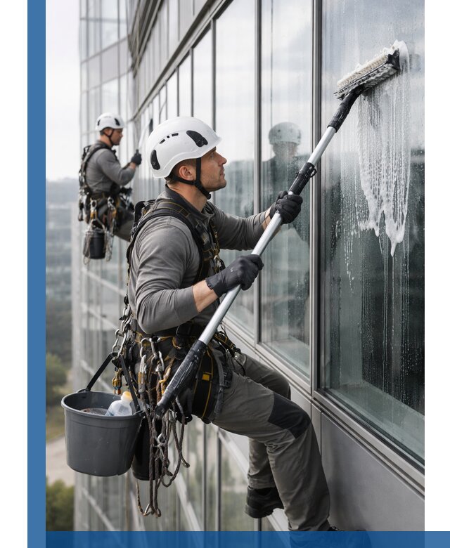 Высотная мойка сплошного остекления с выездом в Урае