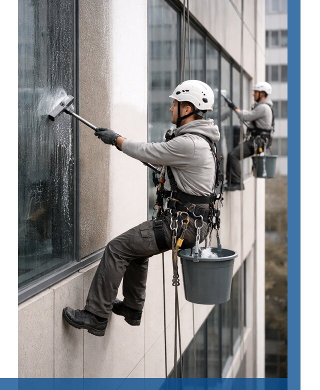 Мойка фасадов зданий в Урае под ключ от 365 р. | ВЫСОТНИК-Урй