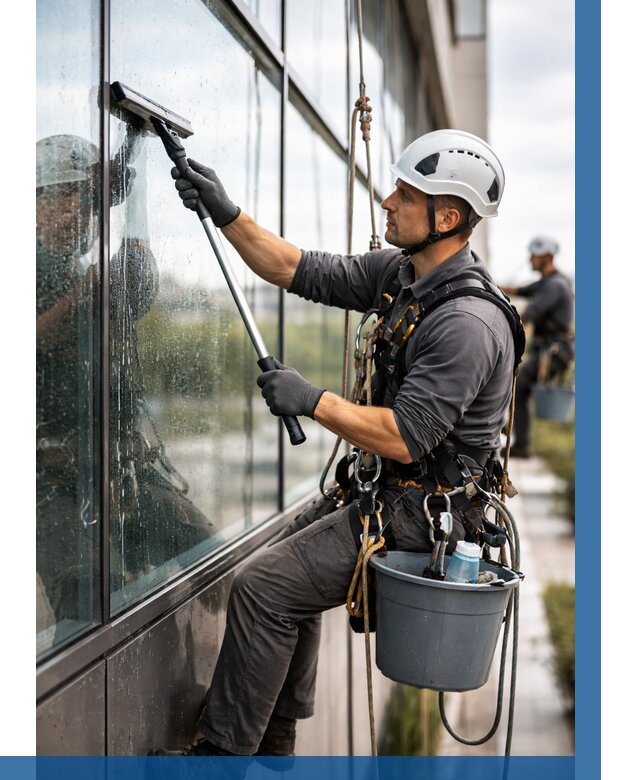 Мойка стеклянных фасадов в Урае от 208 р. | ВЫСОТНИК-Урй
