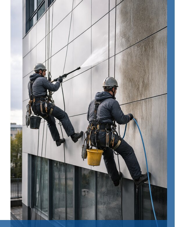 Мойка фасада из композита в Урае по цене от 313 р. | ВЫСОТНИК-Урй