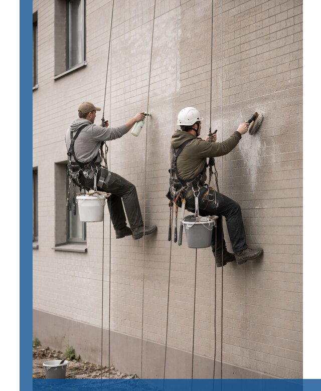 Удаление высолов с фасада зданий в Урае без повреждений и следов