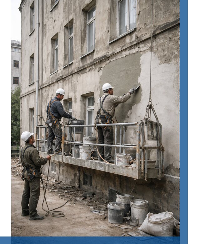 Капитальный ремонт фасада в Урае от 4377 р. | ВЫСОТНИК-Урй