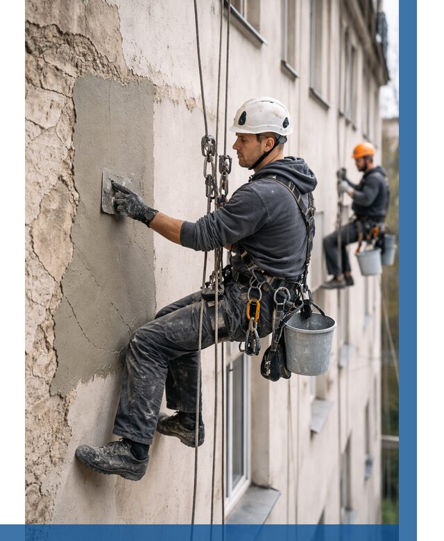 Восстановление штукатурки фасада в Урае от 1251 р. | ВЫСОТНИК-Урй