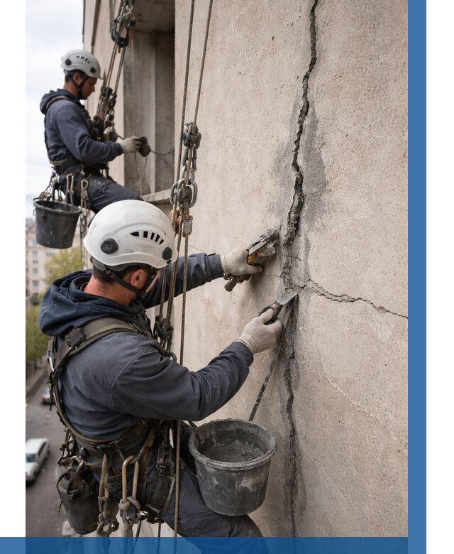 Заделка трещин на фасаде в Урае от 938 р. | ВЫСОТНИК-Урй