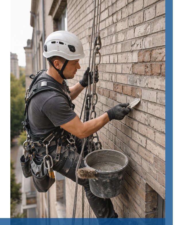 Ремонт кирпичной кладки фасада в Урае от 1876 р. | ВЫСОТНИК-Урй