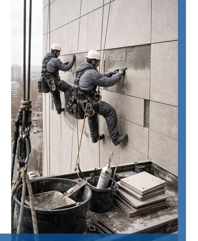 Ремонт фасада из керамогранита в Урае от 2605 р. | ВЫСОТНИК-Урй