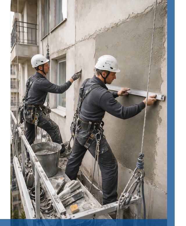 Штукатурка фасада на высоте в Урае от 938 р. | ВЫСОТНИК-Урй