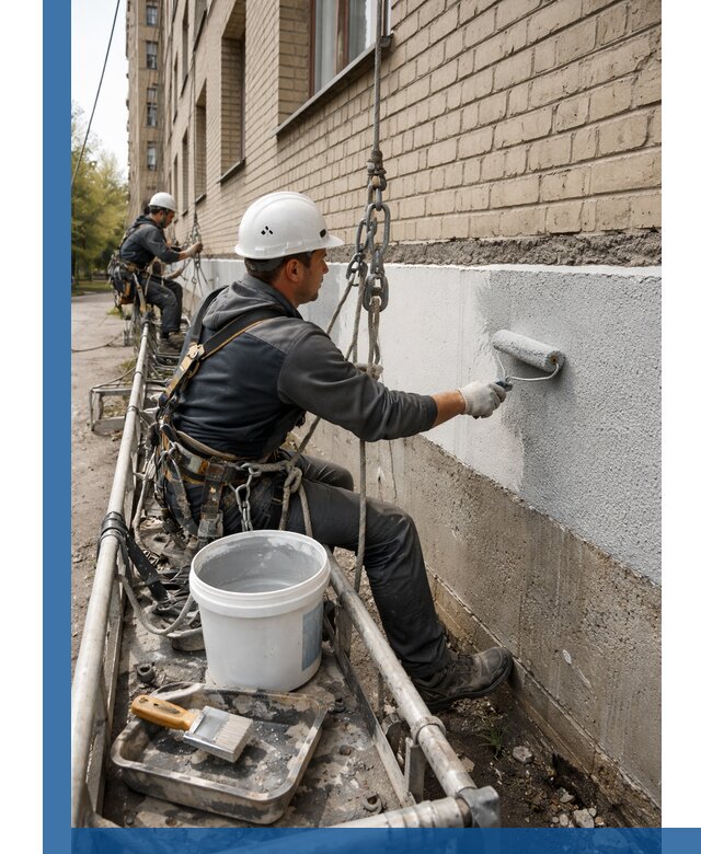 Окраска цоколя здания в Урае профессионально и надежно