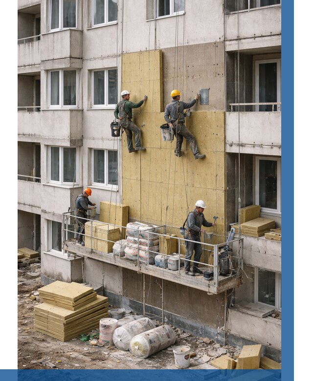 Утепление фасада минватой в Урае от 1563 р. | ВЫСОТНИК-Урй