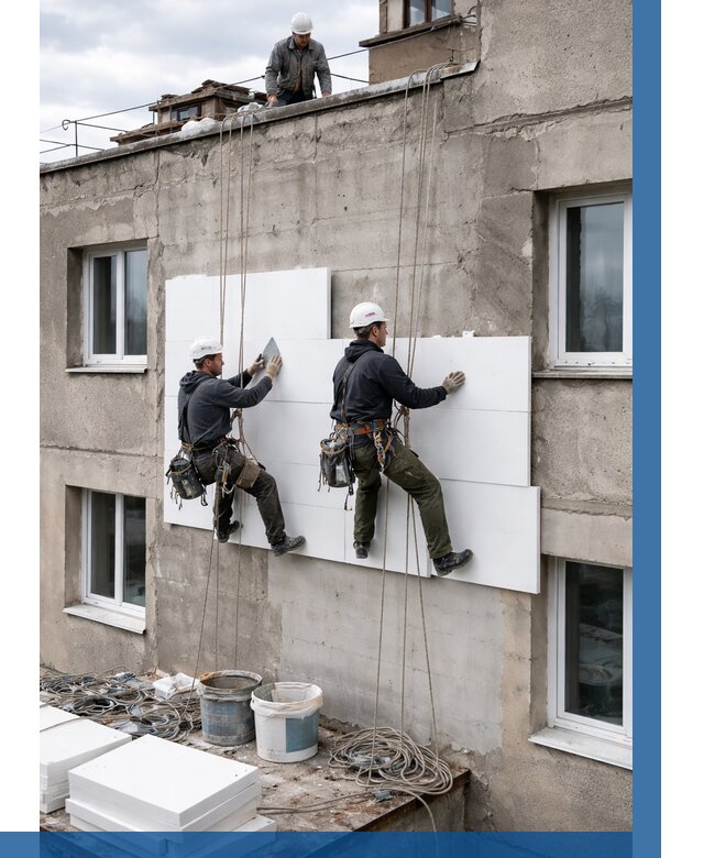 Утепление фасада пенополистиролом в Урае от 1876 р. | ВЫСОТНИК-Урй