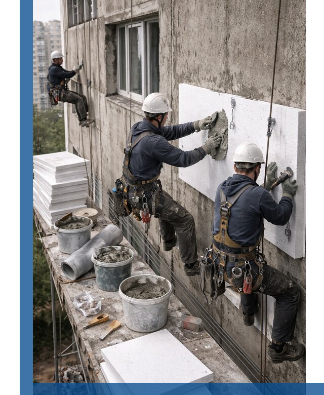 Утепление фасада пенополистиролом в Урае под ключ