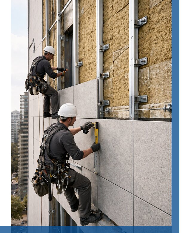 Монтаж вентилируемого фасада в Урае от 3647 р. | ВЫСОТНИК-Урй