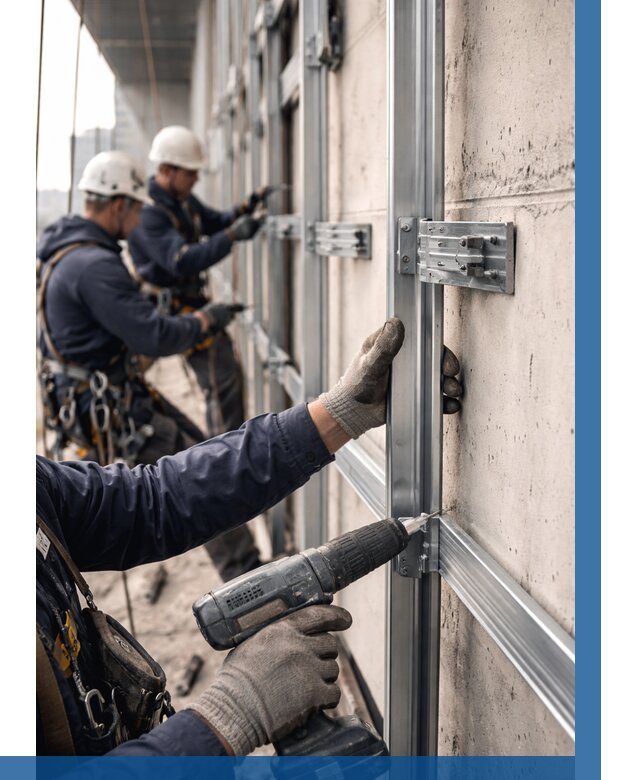 Монтаж подсистемы вентфасада в Урае от 886 р. | ВЫСОТНИК-Урй