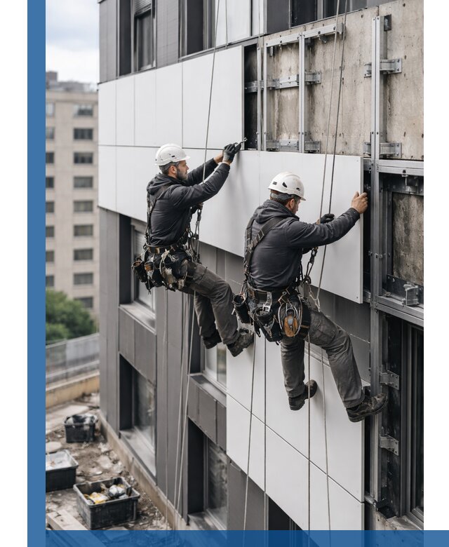 Монтаж композитных панелей фасада в Урае под ключ