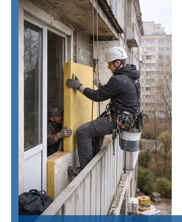 Профессиональное утепление балкона снаружи в Урае под ключ