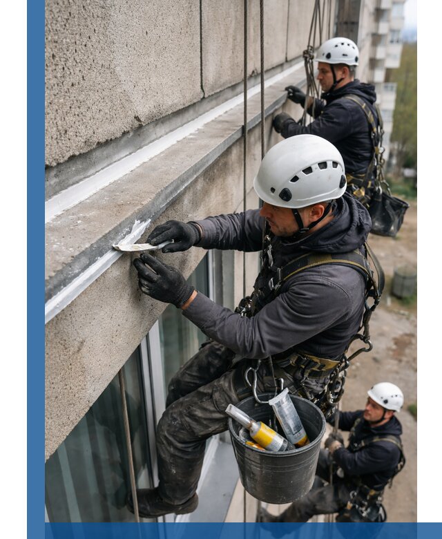 Герметизация примыкания балкона в Урае под ключ с гарантией