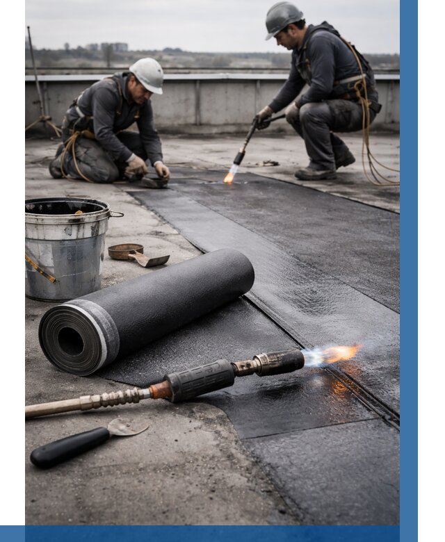 Ремонт рулонной кровли в Урае от 677 р. | ВЫСОТНИК-Урй