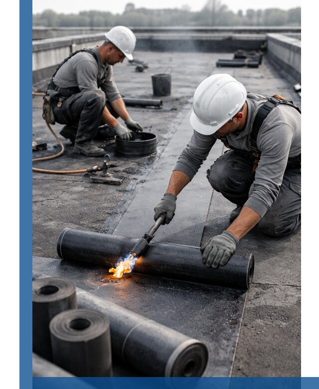 Ремонт рулонной кровли в Урае герметизация и восстановление