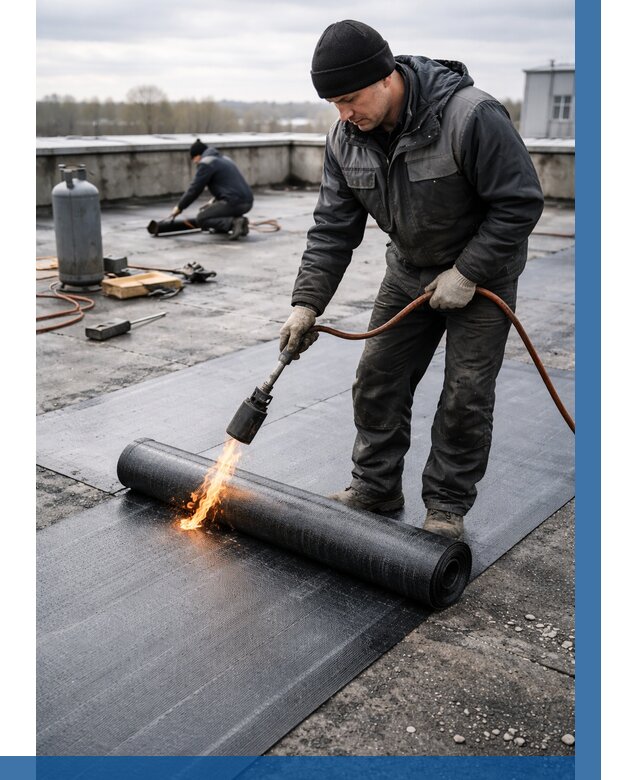 Ремонт наплавляемой кровли в Урае от 729 р. | ВЫСОТНИК-Урй