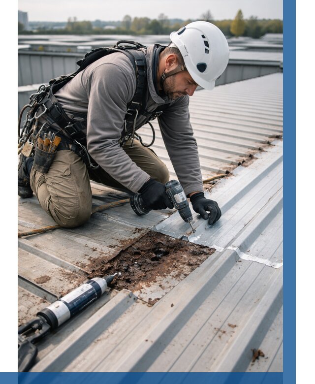 Ремонт профнастила на кровле в Урае от 729 р. | ВЫСОТНИК-Урй