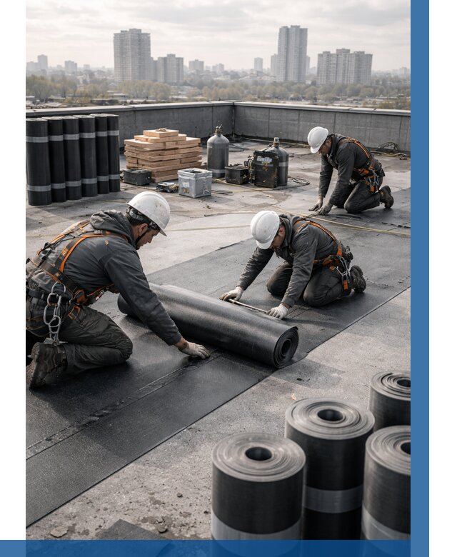 Монтаж мягкой кровли под ключ в Урае от 469 р. | ВЫСОТНИК-Урй