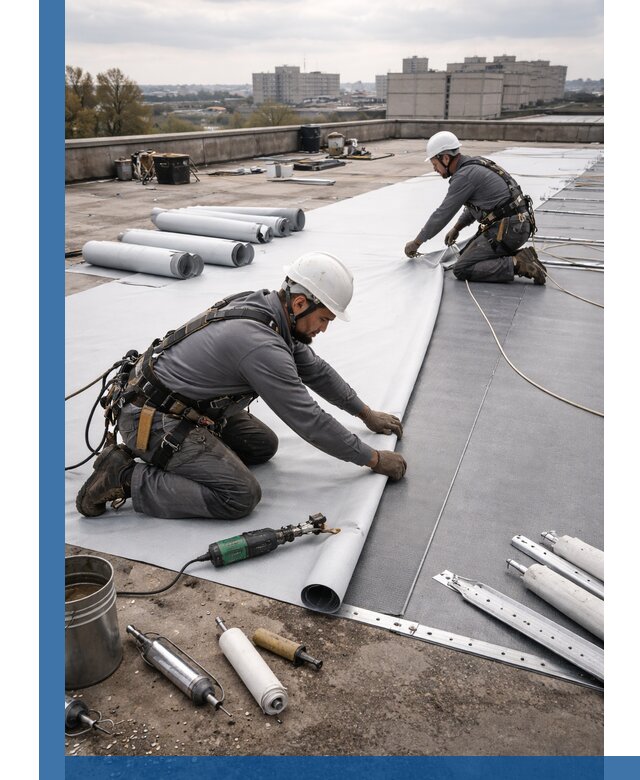 Монтаж мембранной кровли в Урае для промышленных зданий