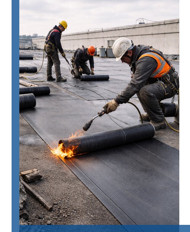 Монтаж наплавляемой кровли в Урае профессионально
