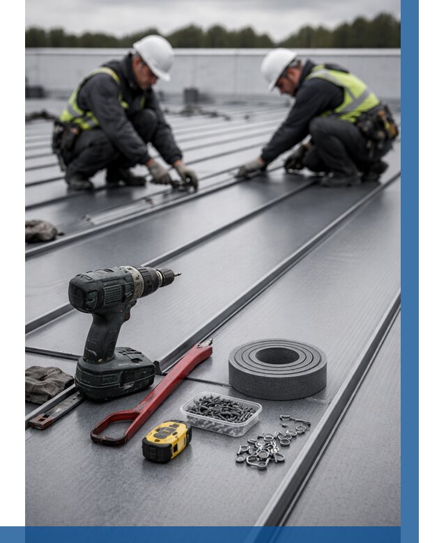 Монтаж фальцевой кровли в Урае от 1876 р. | ВЫСОТНИК-Урй