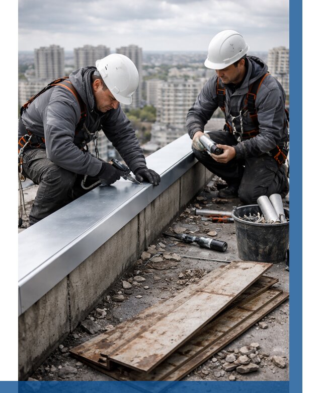 Замена парапетных крышек под ключ в Урае от 1251 р. | ВЫСОТНИК-Урй