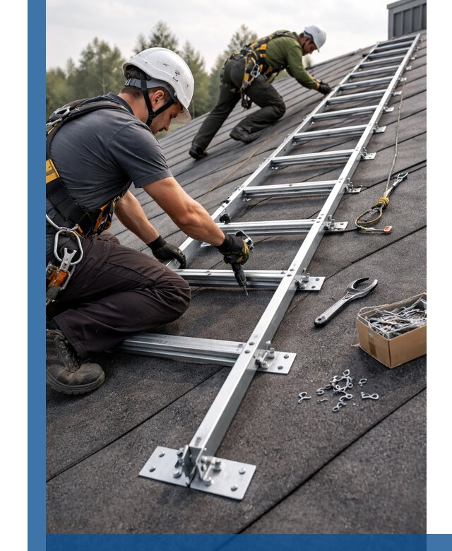 Профессиональный монтаж кровельной лестницы в Урае под ключ