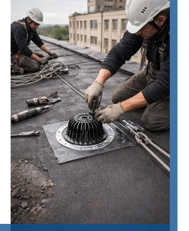 Установка водосточных воронок в Урае цена от 3647 р. | ВЫСОТНИК-Урй