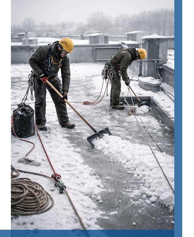 Очистка крыши от снега в Урае от 7816 р. | ВЫСОТНИК-Урй