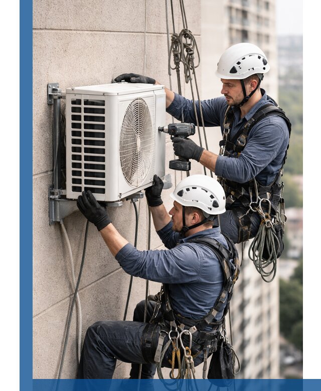 Монтаж внешнего блока кондиционера в Урае установка и крепление