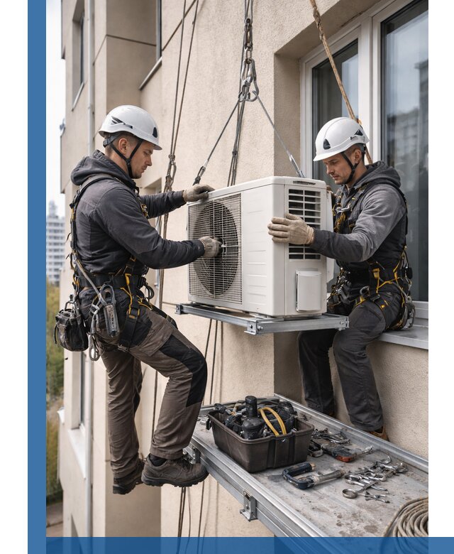 Перенос внешнего блока кондиционера в Урае с монтажом и крепежом