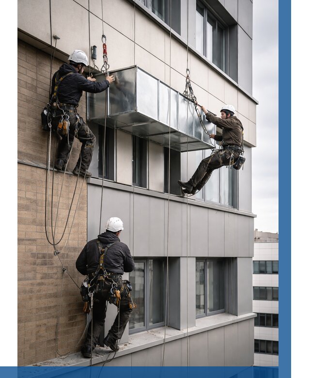 Монтаж воздуховодов на фасаде в Урае от 1563 р. | ВЫСОТНИК-Урй