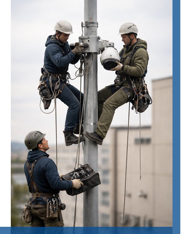 Установка видеокамер на мачте в Урае от 8858 р. | ВЫСОТНИК-Урй