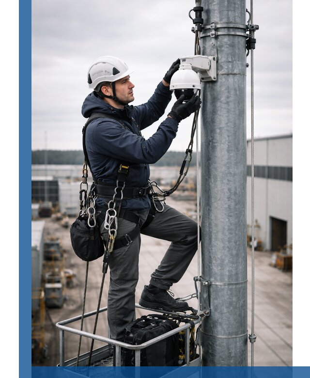 Профессиональная установка видеокамер на мачте в Урае