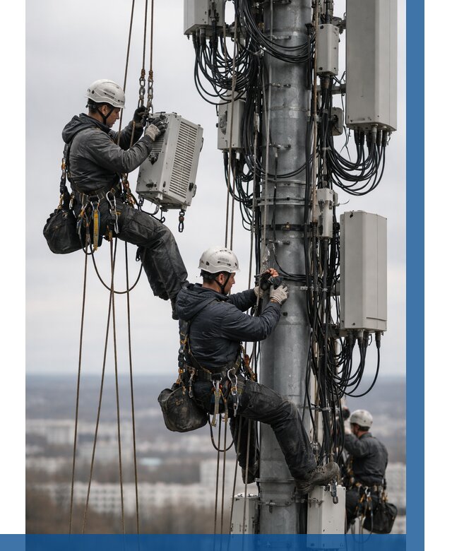 Монтаж оборудования связи на мачте в Урае от 7816 р. | ВЫСОТНИК-Урй
