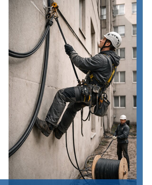 Протяжка кабеля питания на высоте в Урае от 469 р. | ВЫСОТНИК-Урй