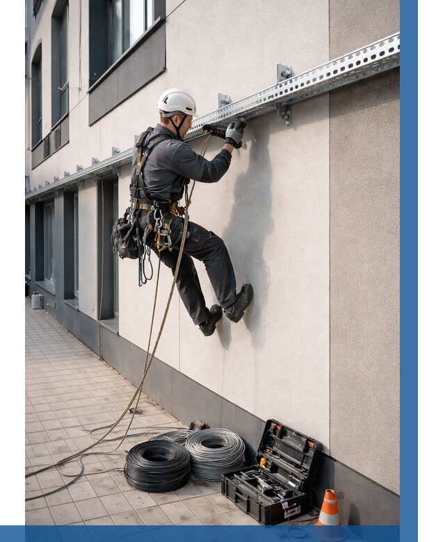 Монтаж кабельных лотков на фасаде в Урае от 1251 р. | ВЫСОТНИК-Урй