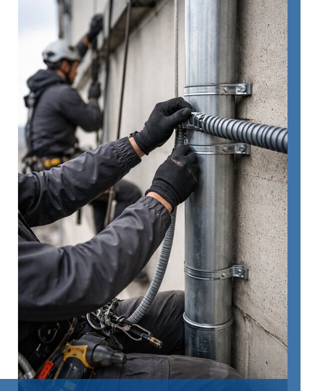 Монтаж гофры для кабеля в Урае от 313 р. | ВЫСОТНИК-Урй