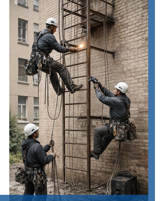 Ремонт пожарной лестницы в Урае от 7816 р. | ВЫСОТНИК-Урй