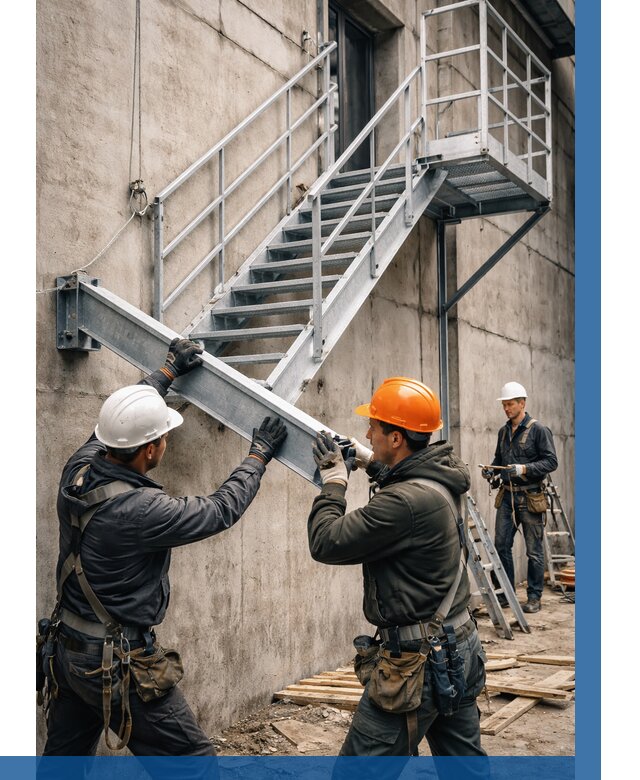 Монтаж металлических лестниц в Урае от 15632 р. | ВЫСОТНИК-Урй