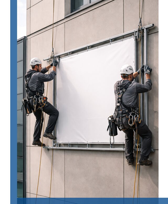 Монтаж наружной рекламной вывески в Урае под ключ