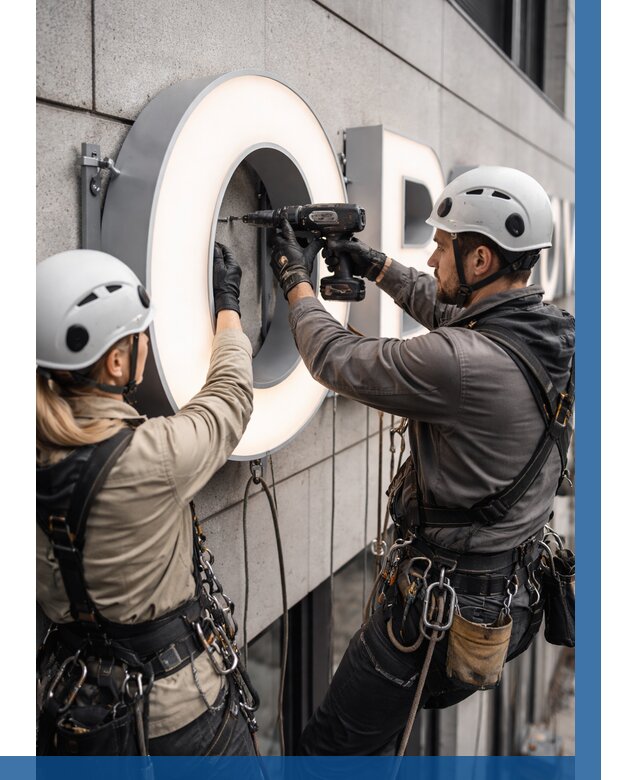 Монтаж световых букв в Урае от 3126 р. под ключ ВЫСОТНИК-Урй