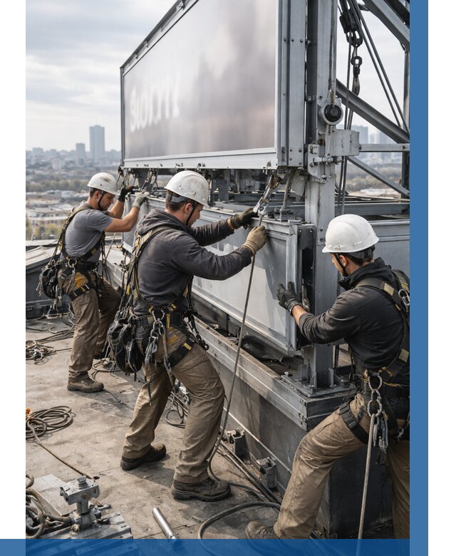 Монтаж крышной рекламной конструкции в Урае от 62526 р.|ВЫСОТНИК-Урй