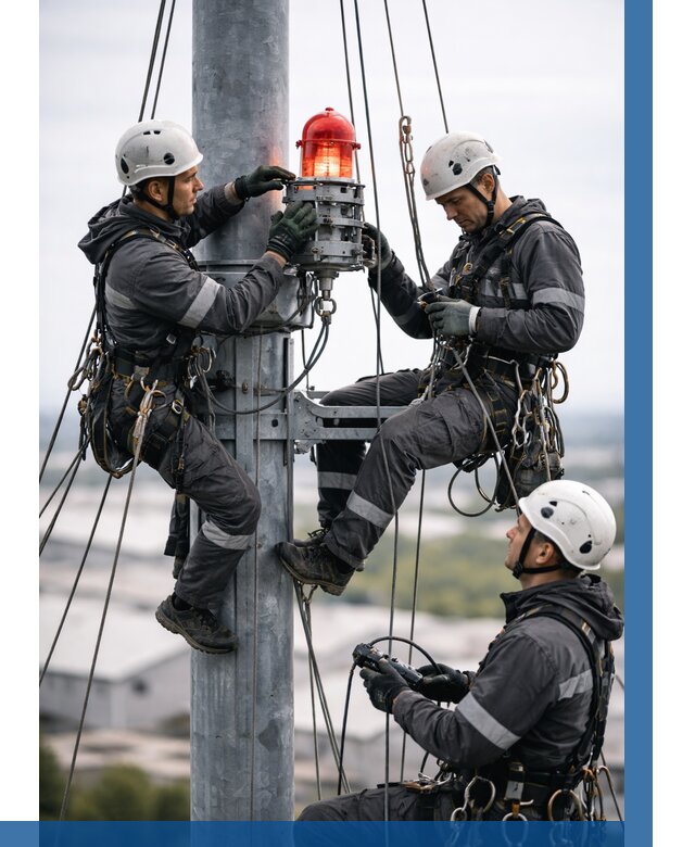 Монтаж заградительных огней в Урае от 8858 р. | ВЫСОТНИК-Урй