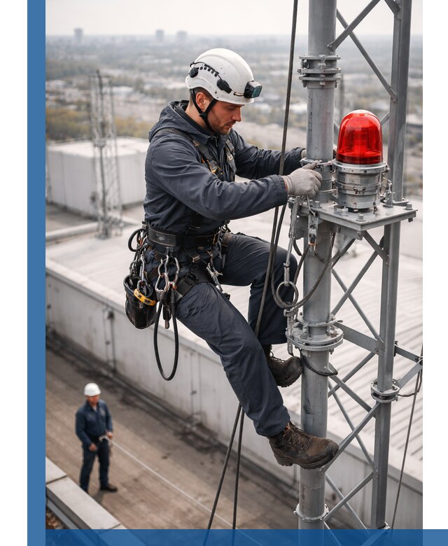 Монтаж заградительных огней и обслуживание объектов в Урае