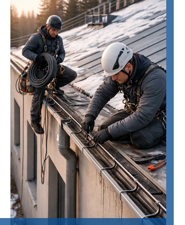Монтаж греющего кабеля на кровле в Урае от 469 р. | ВЫСОТНИК-Урй